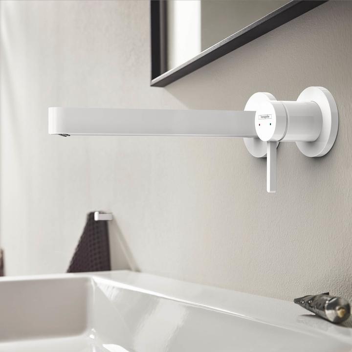 Image du produit hansgrohe FINORIS Set de finition pour robinetterie de lavabo 2 trous Bec déverseur 225mm, blanc mat
