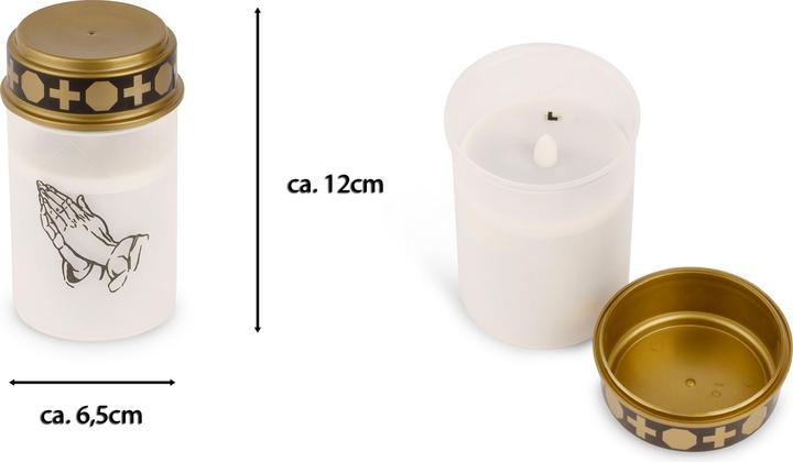 Actual product image Novaliv Grave Decoration I Heart Rose I Grey I incl. LED Grave Light white I Memorial Candle Grave Lantern