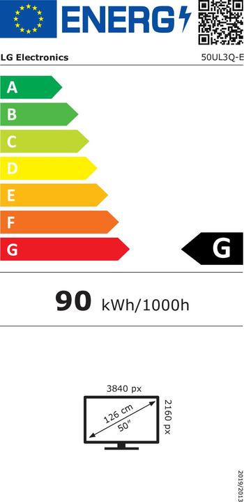 Energie-Label LG 50UL3Q-E (3840 x 2160 Pixel, 50")