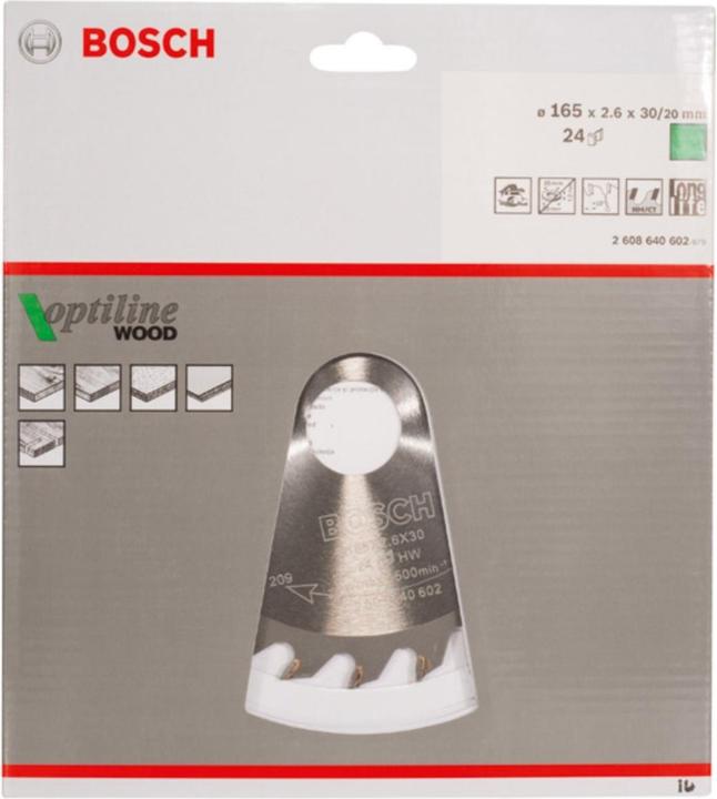 Immagine prodotto Bosch Professional Zubehör Lama per sega circolare PRO Wood, 165 x 2,6 x 30 mm