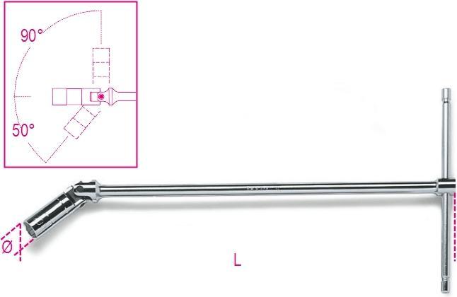 Actual product image BETA T-handle spanner with articulated socket