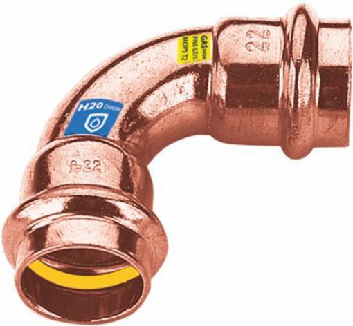 Actual product image Sanpro Fitting - Pressfitting copper 90° elbow, size V 22 (Angled connection)