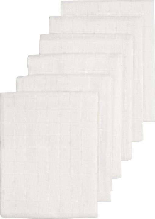 Meyco 6-pack muslin nappies plain white (70 cm, 70 cm)