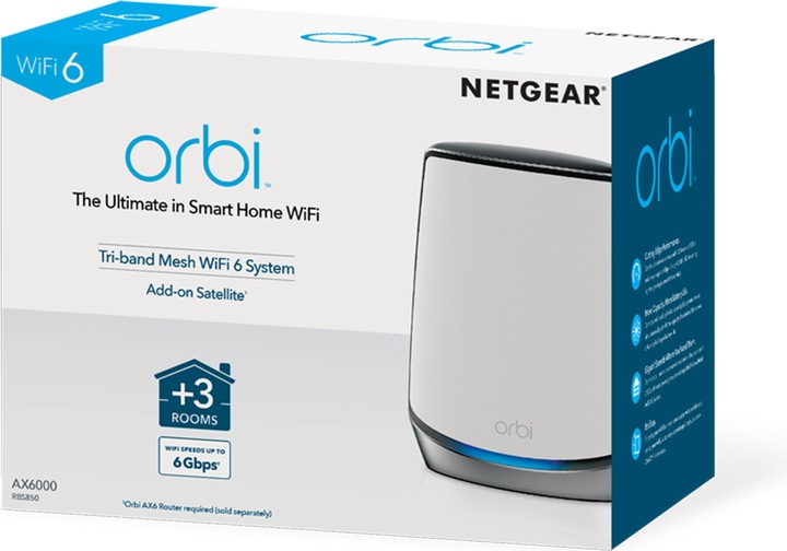 Produktbild Netgear Orbi WiFi 6 Satellit AX6000 (RBS850)