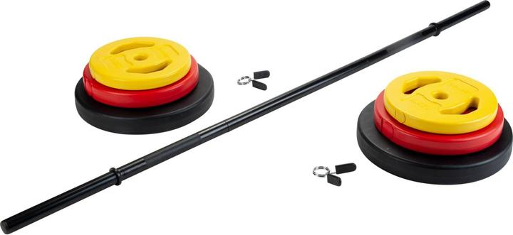 Actual product image Pure2improve Barbell set Incl. weights (2 x 5 kg, 2 x 2.5 kg, 2 x 1.25 kg)