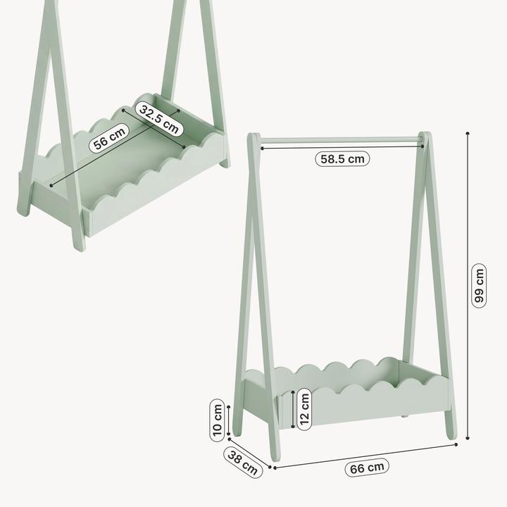 Immagine prodotto En.Casa Kindergarderobe Vestnes 99x66x38 cm Mintgrün