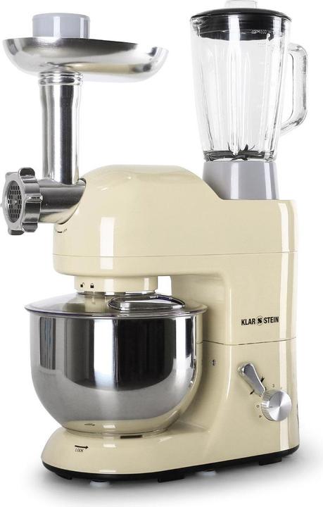 Klarstein Lucia Morena Food Processor incl. Mincer1200W, 5 litres, Cream (1200 W)