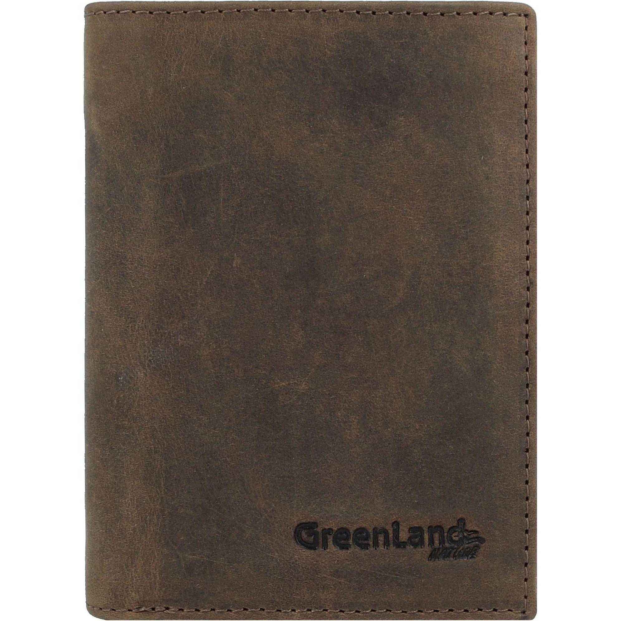 Greenland Nature, Unisex, Portemonnaie, Geldbörse RFID Leder 9 cm, Braun