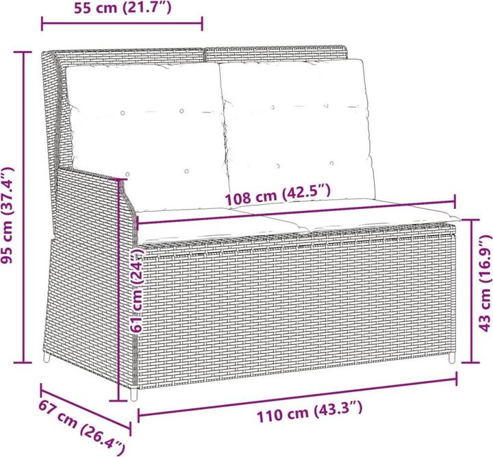Produktbild vidaXL 10-tlg. Garten-Lounge-Set mit Kissen