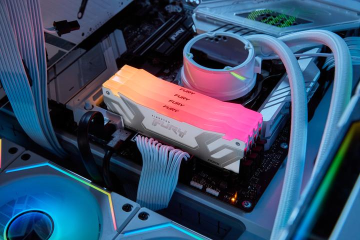 Actual product image Kingston 48GB 8800MT/s DDR5 CL42 CUDIMM Kit of 2 FURY Renegade RGB White (2 x 24GB, 8800 MHz, DDR5 RAM, CU-DIMM)