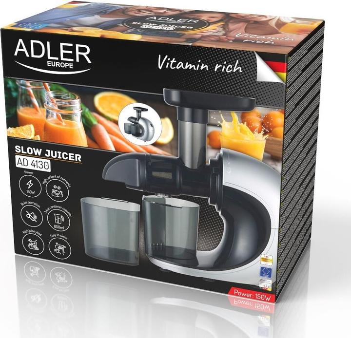 Produktbild Adler AD 4130 Slow Juicer, Stainless Steel/Black (EU-Stecker)