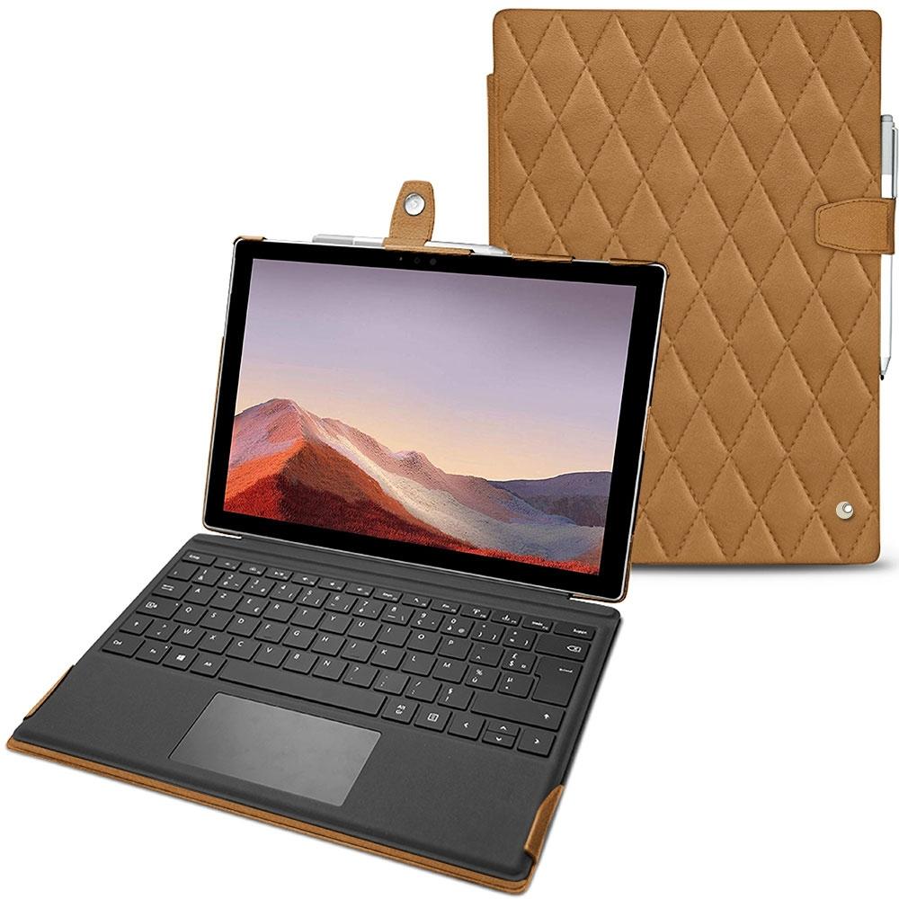 Noreve Lederschutzhülle (Microsoft Surface Pro 7), Tablet Hülle, Braun