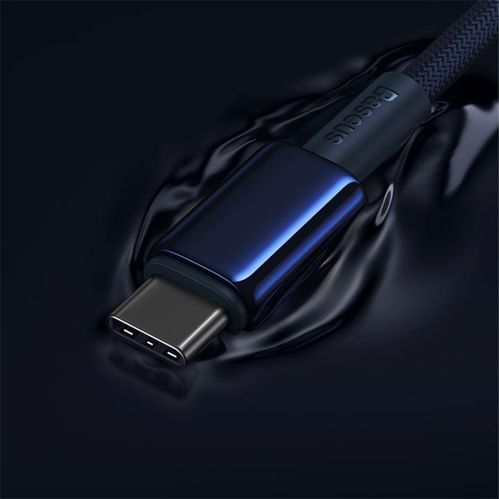 Actual product image Baseus Cable USB-C to USB-C Tungsten Gold, 100W, 2m (blue) (2 m, USB 2.0, 100 W)
