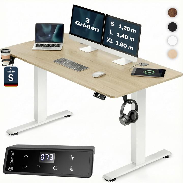 Image du produit Casaria Höhenverstellbarer Schreibtisch