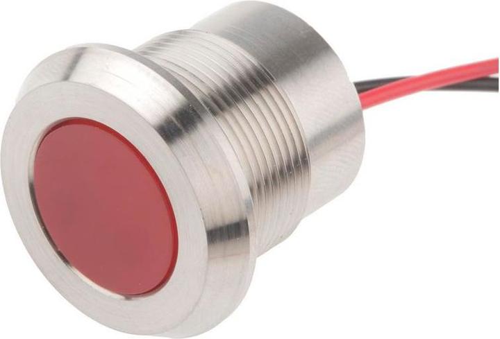 Produktbild RS PRO 22mm 316L stainless steel LED, red 12Vdc