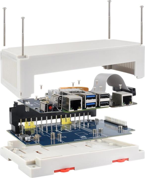 Produktbild WaveShare RS232 / RS485 / CAN Board und Gehäuse für Raspberry Pi 5 / 4B