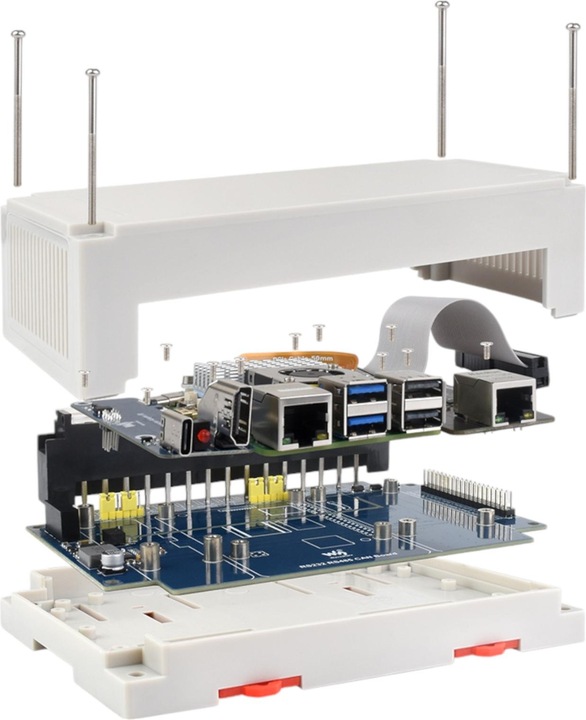 Image du produit WaveShare Carte et boîtier RS232 / RS485 / CAN pour Raspberry Pi 5 / 4B