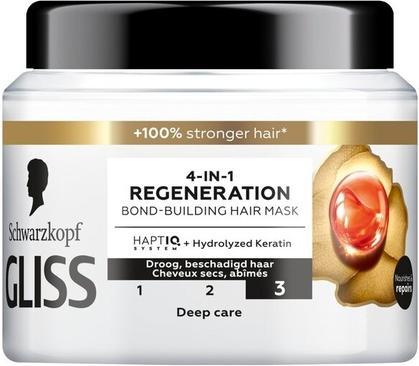 Schwarzkopf Gliss Kur Total Repair 4-In-1 Regeneration Bond-Building Hair Mask - 400 Ml (400 ml)