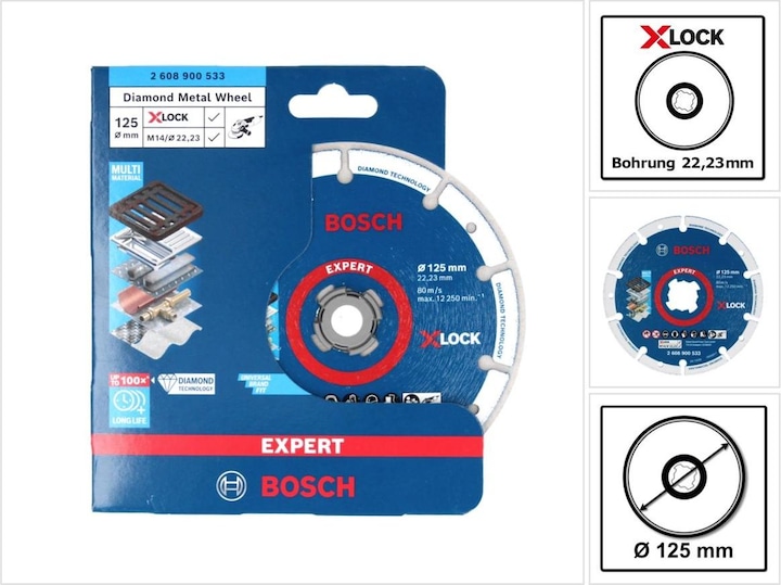 Produktbild Bosch Professional Zubehör EXPERT Diamond Metal Wheel X-LOCK Trennscheibe, 125 x 22,23 mm