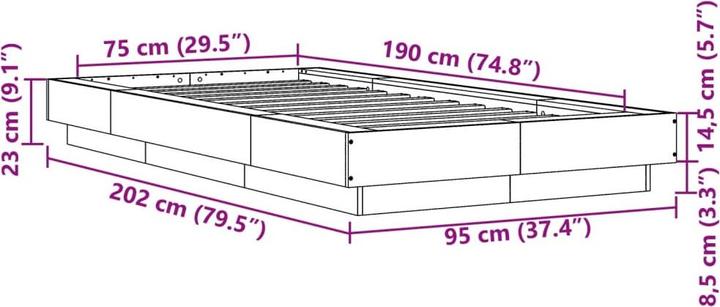 Produktbild vidaXL Bettgestell (120 x 200 cm)