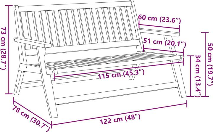 Actual product image vidaXL Garden bench
