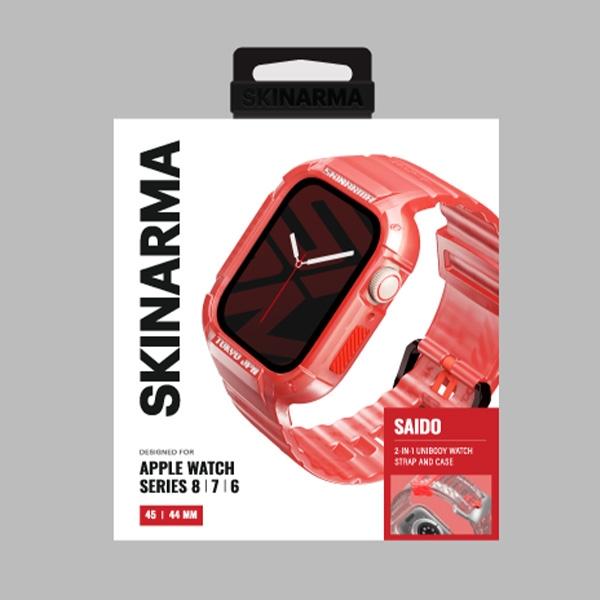 Produktbild Skinarma Band+Case Saido 2in1 Apple Watch 45/44mm red (Edelstahl, Kunststoff)