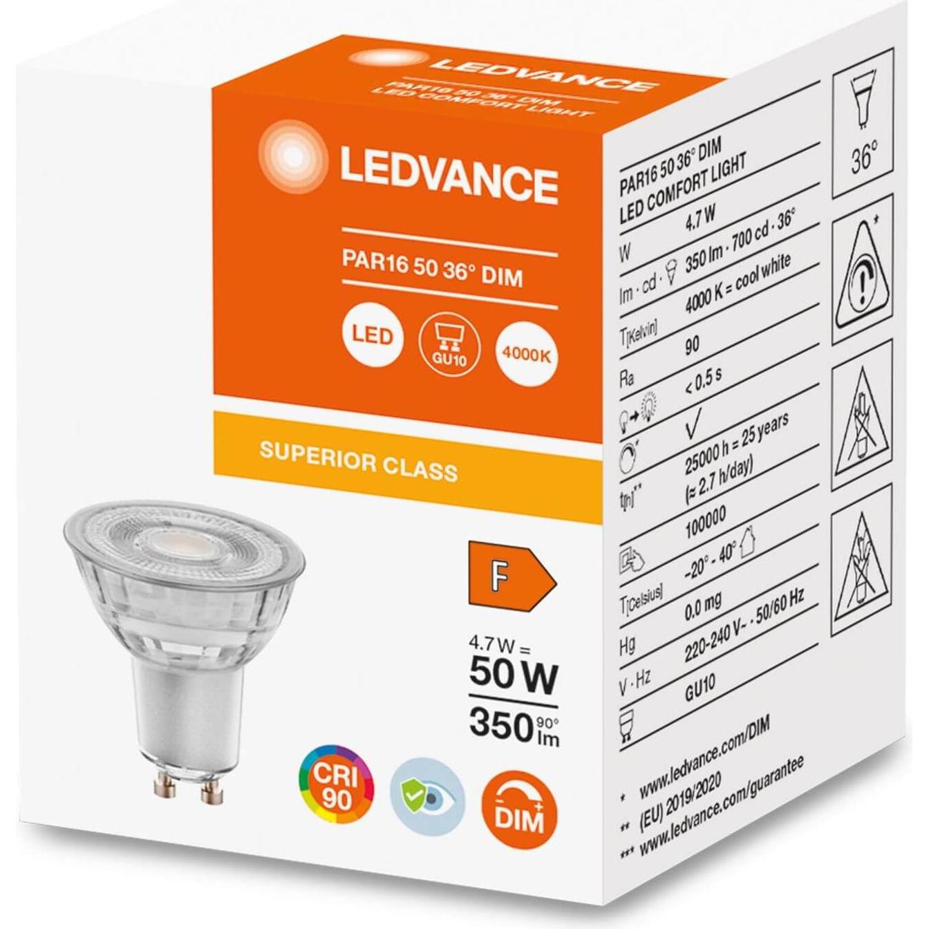 Thumbnail - Ledvance, Leuchtmittel, LED-Reflektorlampe (GU10, 4.70 W, 350 lm, 1 x, F)