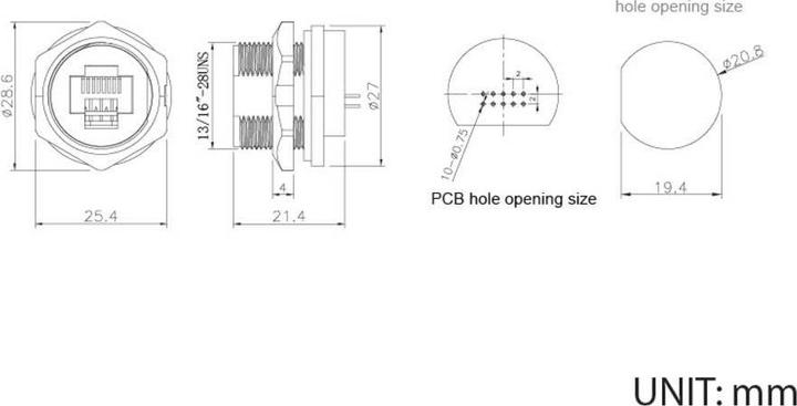 Produktbild Tru Components TC-E13T-FR6-PPF RJ45-Buchse für rückseitige Montage auf Leiterpla
