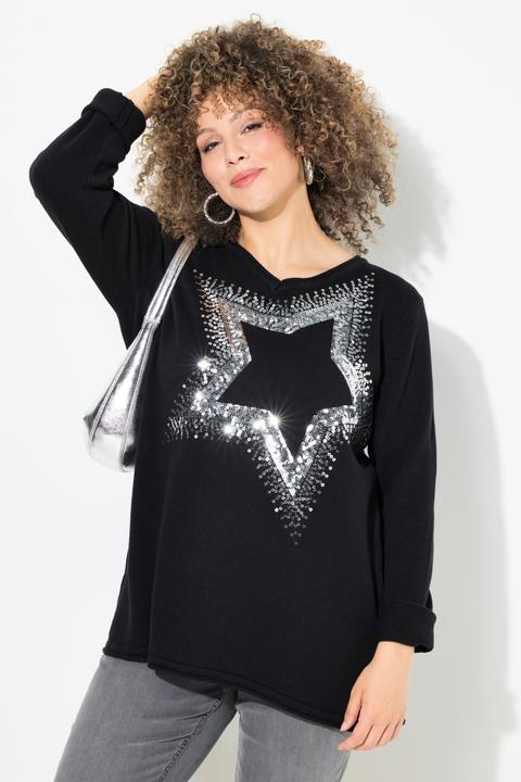 Produktbild Ulla Popken Pullover, Pailletten-Stern, V-Ausschnitt, Langarm (42, 44)