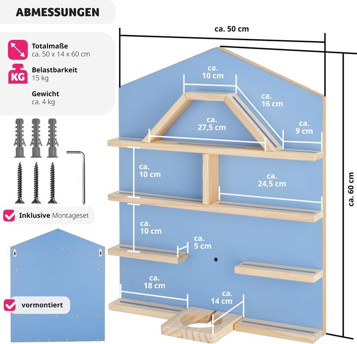 Actual product image tectake Scaffale da parete Mylittle Story per fino a 50 Tonies