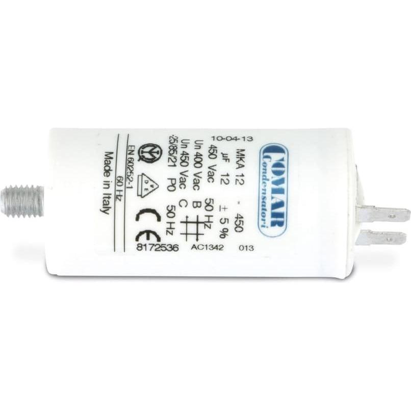 Thumbnail - Comar Condensatori Motorbetriebskondensator COMAR MKA450, 1,0µF/450V, 6,3mm, 25x57mm, Kondensator