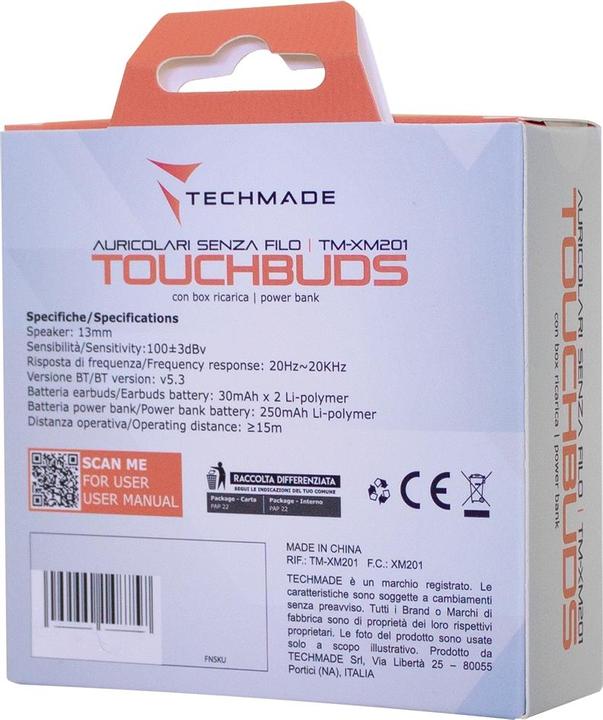 Actual product image Techmade Headphones XM201 Black (Wireless)