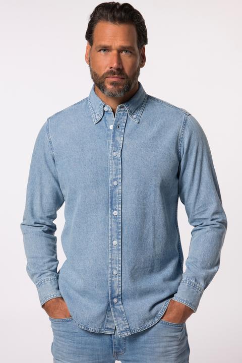 Produktbild JP1880 JP 1880 Denim-Hemd, Langarm, Buttondown-Kragen, Modern Basic Fit (8XL)