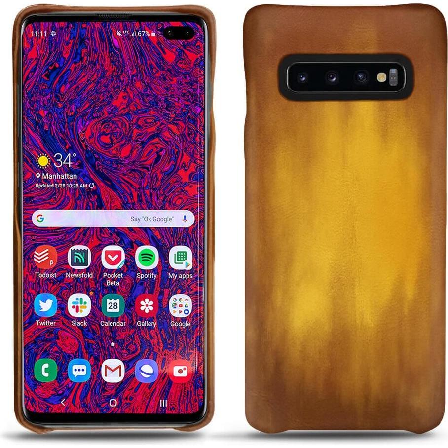 Noreve Lederschutzhülle (Samsung Galaxy S10 5G), Smartphone Hülle, Gold