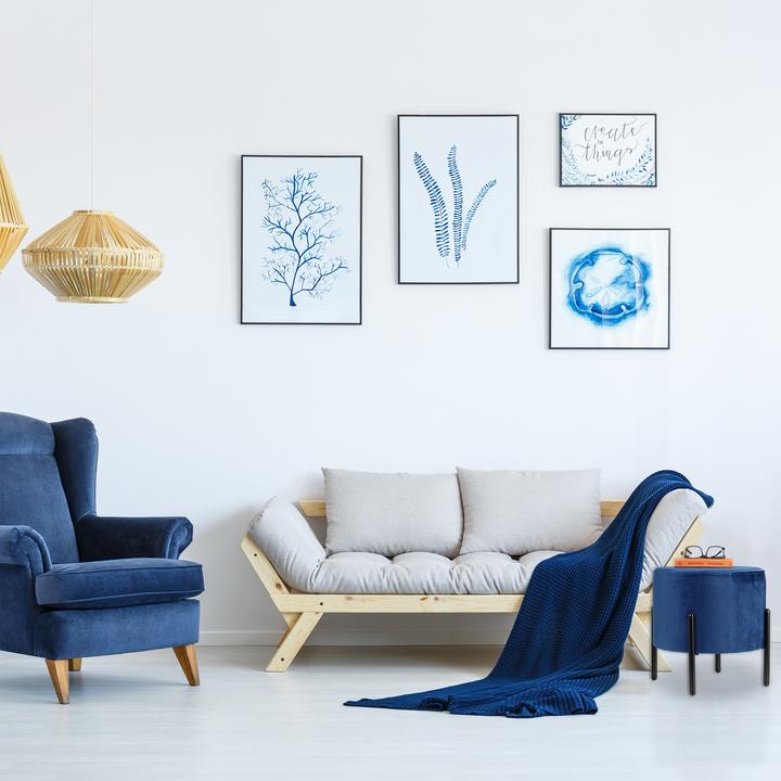 Image du produit Relaxdays Pouf coiffeuse, pieds en bois