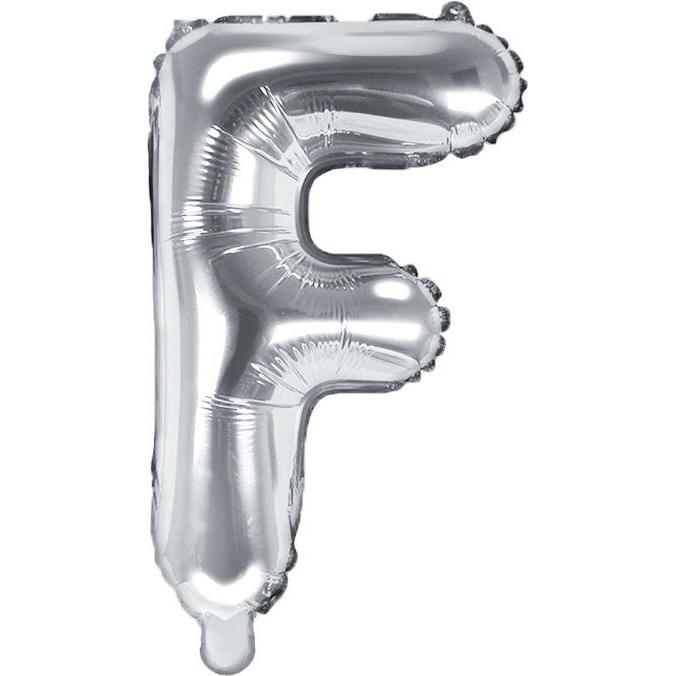 Partydeco Ballon Brief "F" in Silber