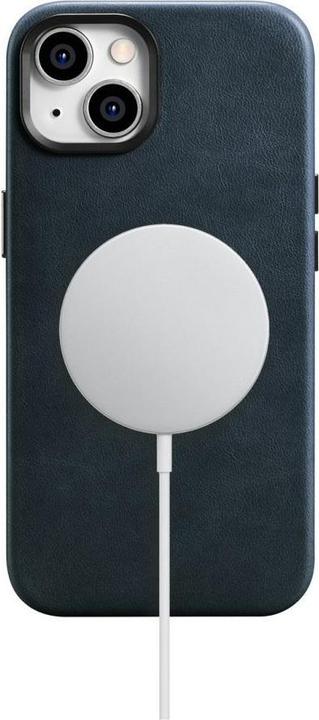 Produktbild iCarer oil wax Premium Ledertasche für iPhone 14 Plus Magnetische Ledertasche mit magSafe dunkelblau (Apple iPhone 14 Plus)