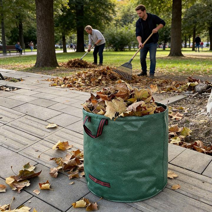 Produktbild Ideoon XL Garten Abfallsack, 272 Liter, Ø 67 x 76 cm - stabile Grünschnittsäcke mit Doppelboden (272 l)