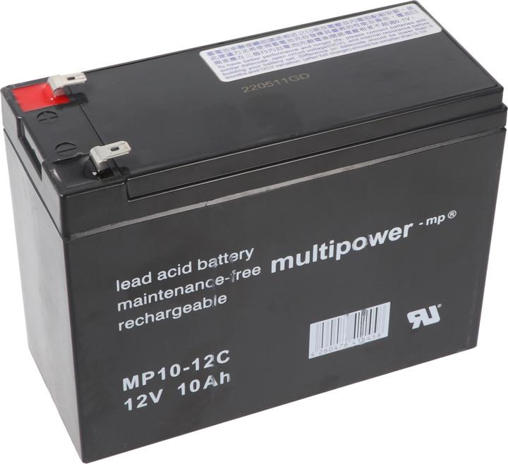 Actual product image Multipower MP10-12C Akku Blei PB 12Volt 10Ah Zyklenfest Cycle (12 V, 10 Ah)