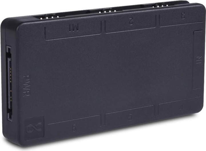 Actual product image Alphacool Core 6x 4-Pin PWM/ARGB Hub/Splitter - black (6 Fan)