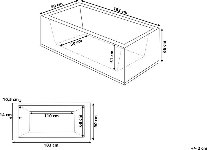 Produktbild Beliani Varadero (250 l, 183 cm, 90 cm)