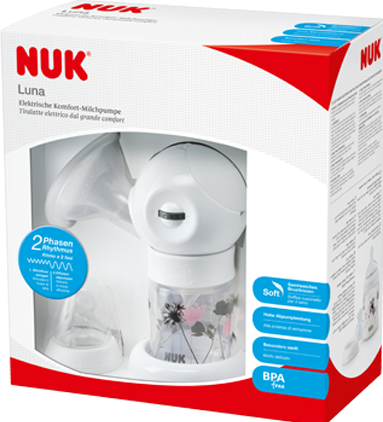 Actual product image NUK Luna electric comfort breastpump, 2-phase rhythm, infinitely variable suction strength control