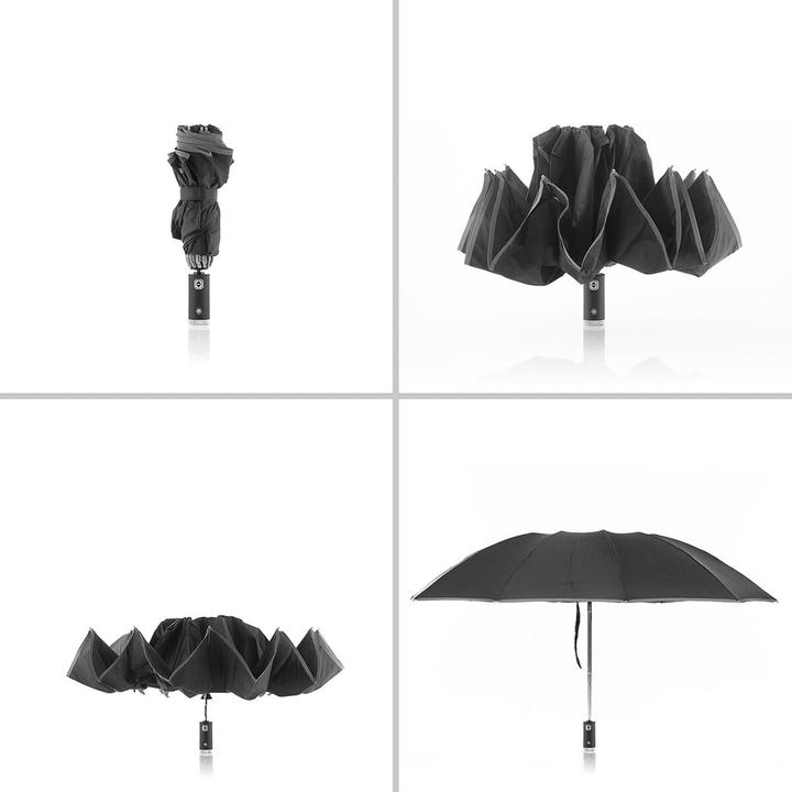 Actual product image InnovaGoods Umbrella with inverted folding and with LED Folbrella