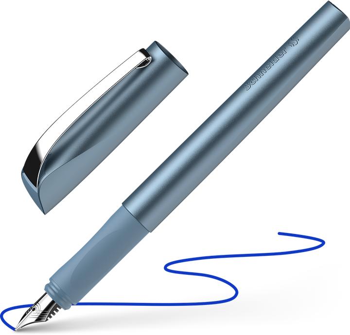 Actual product image Schneider 168623 Ceod Shiny fountain pen (right- and left-handed, M-nib, incl. ink cartridge royal blue) (Blue, 1 x)