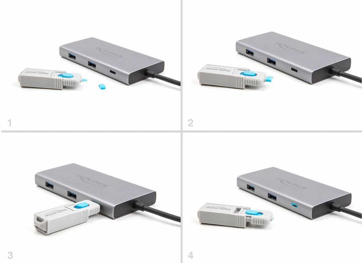 Immagine prodotto Delock Set di bloccaggio delle porte Type-C per prese Type-C 5 pezzi + strumento di bloccaggio