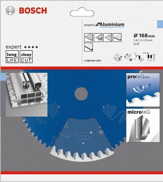 Produktbild Bosch Professional Zubehör Kreissägeblatt Expert for Aluminium 168 x 20 x 1,8/1,2 mm, T52