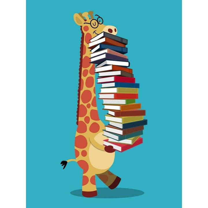 Produktbild Grindstore Tragetasche The Happy Librarian mit Giraffe und Büchern (20.27 l)