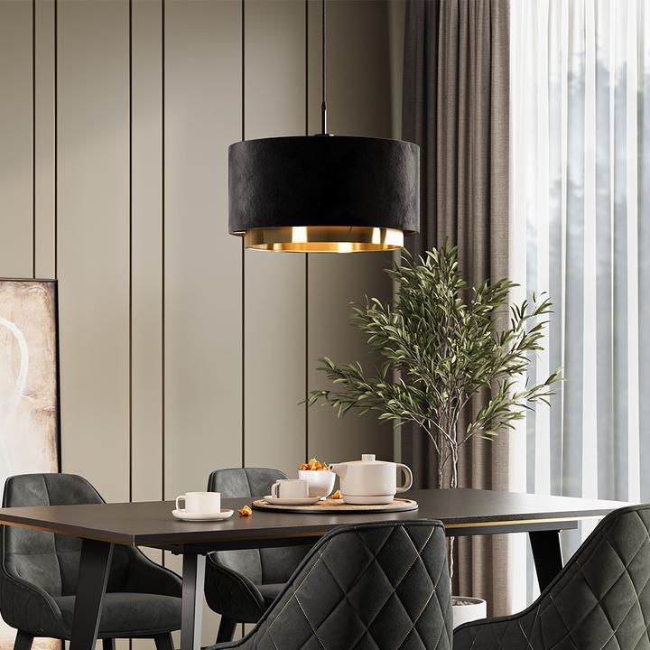 Immagine prodotto Vichy Hängeleuchter Goldamo, Schwarz/Gold (E27)
