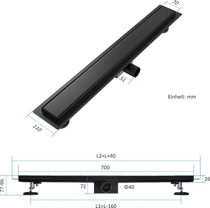 Produktbild Emke Duschrinne (700 mm)