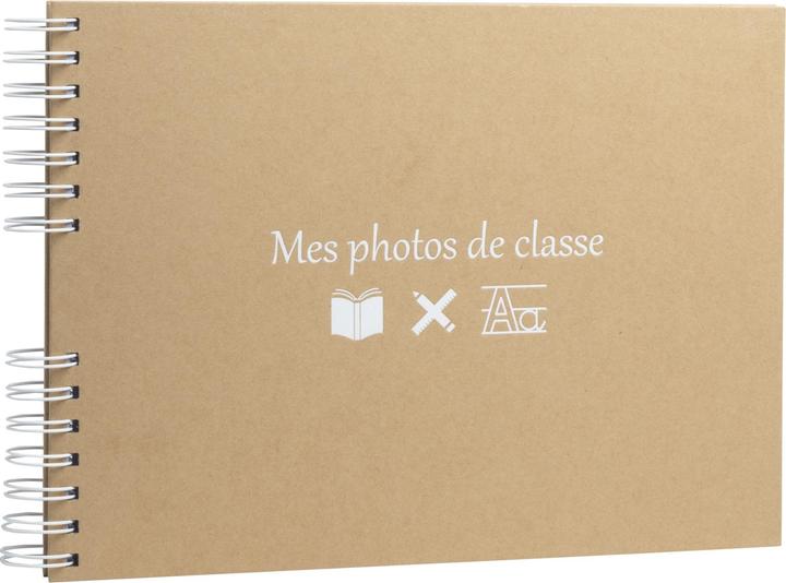 Image du produit Exacompta Album photos à spirales 50 pages blanches pour photos de classe Kraft - Kraft (32 x 22 cm)